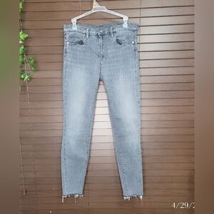 BlankNYC The Bond Mid-rise Skinny Washed Gray Raw Hem Women's Jeans Size…